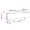 Coffee Table Black 100 X 49.5 X 31 Cm Particleboard