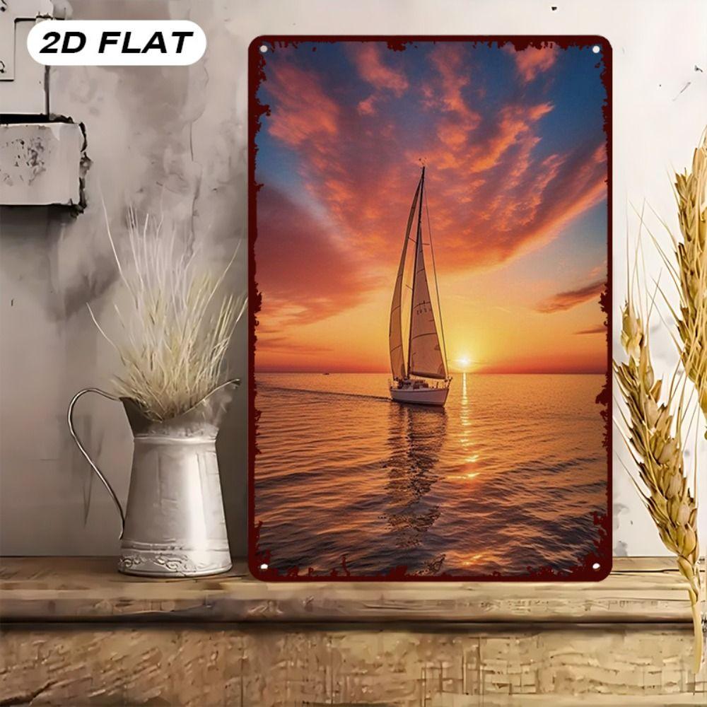 Vintage Nautical Metal Wall Art, Old Sailing Ship Pirate Decor, Home Wall Decor