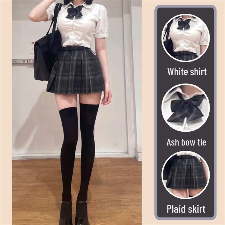 Sweet & Spicy Academy Waist-Hugging JK Uniform Women's Slimming Puff Sleeve Blouse