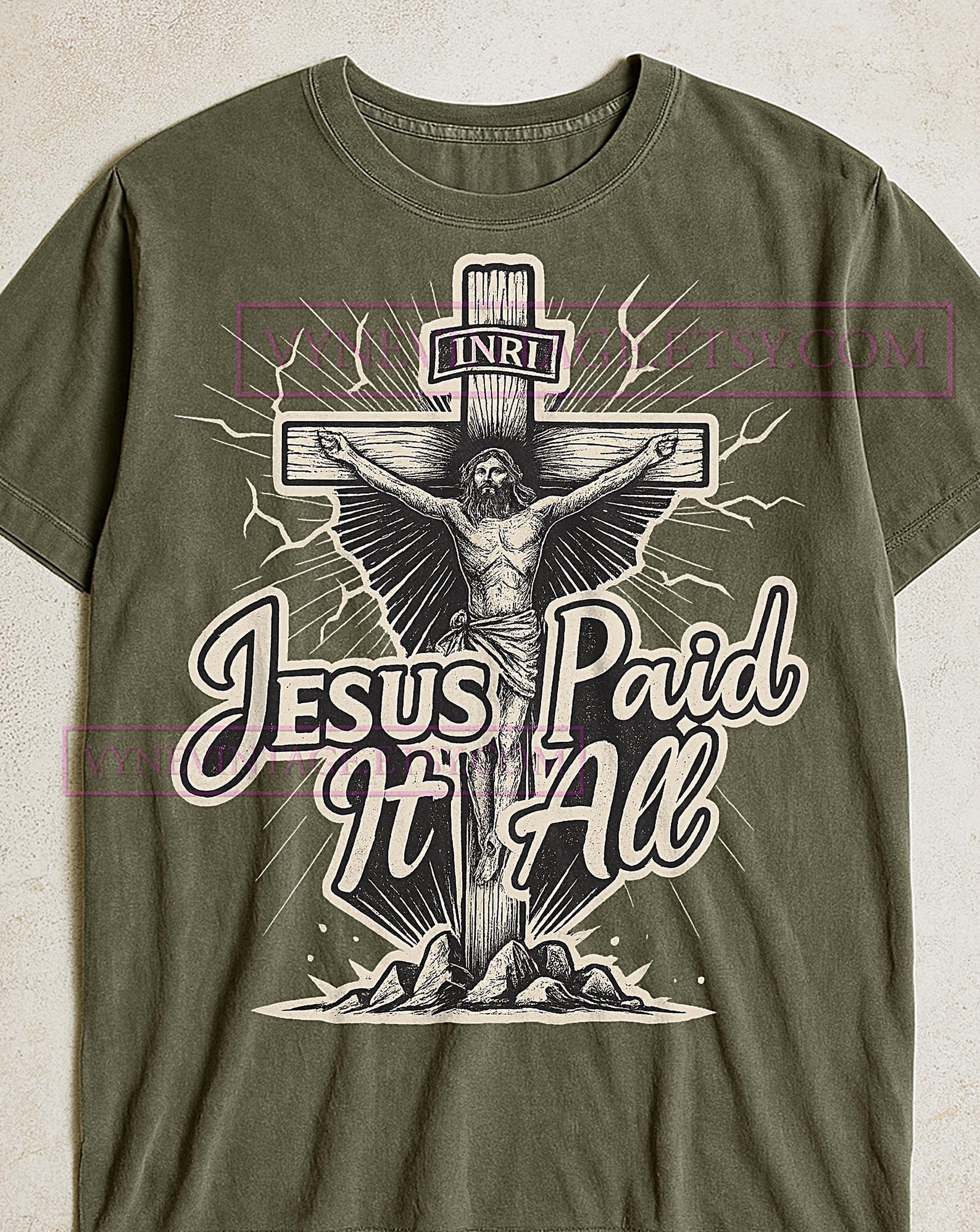 Jesus Paid It All T-Shirt, Faith Religious Vintage Inspirational Shirt, Christian Quote Tee, Religious Lover Gift, Spiritual Wear 3XL