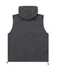 Mucent Tech Nylon Hooded Vest Sleeveless Anorak Windbreaker Vest (Black, Charcoal)