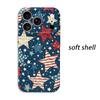 Patriotic Vintage Red White Blue Star Pattern Art Film Aesthetic Protective Shockproof Bumper Case Cover For iPhone 13 14 15 16 17 Pro Max Plus
