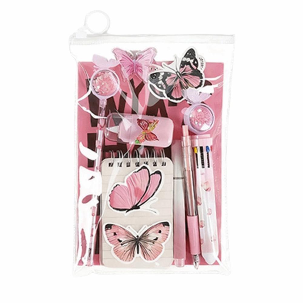 

9 in 1 Student Stationery Set Highlighter Pen Office Stationery Kit School Supplies рожевий