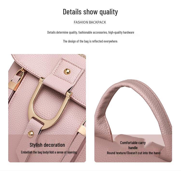 2025 Autumn/Winter Women's Fashion PU Soft Backpack - Elegant European & American Style
