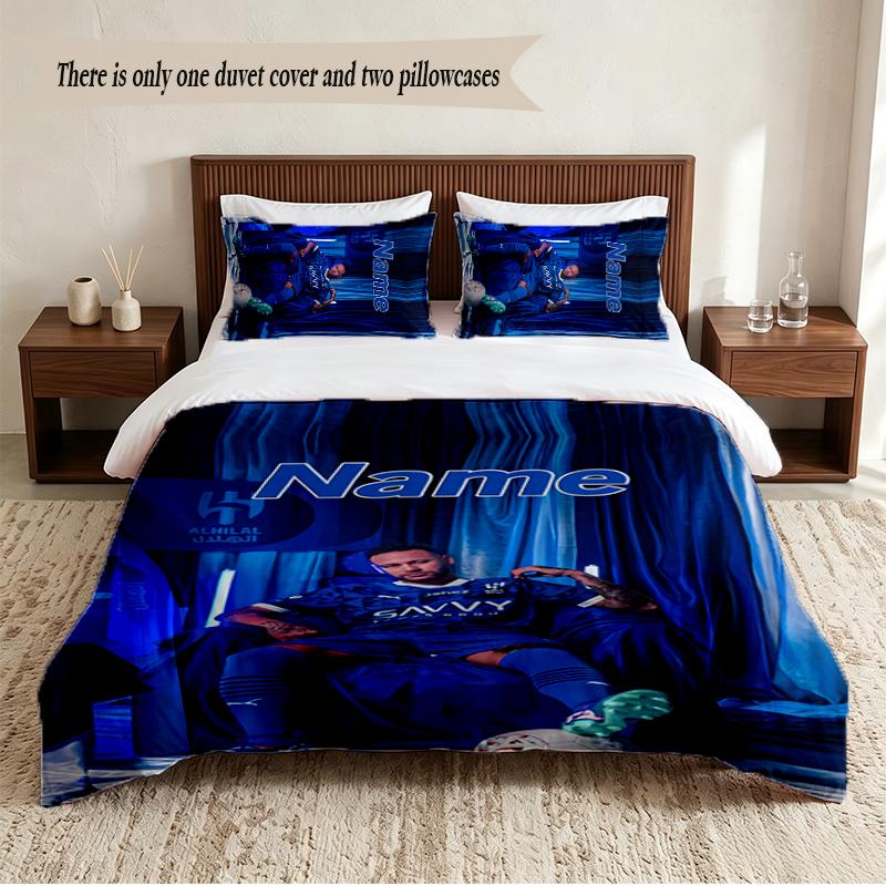 Neymar Personalized Custom Name 3‑Piece Bedding Set Soft Duvet Cover Set For Bedroom Home Decor