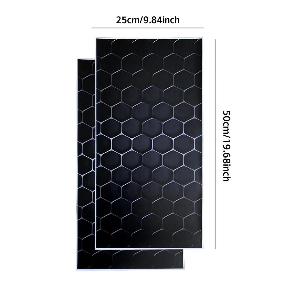 Door Panel Honeycomb Pattern Waterproof Decorative Film Self-adhesive Interior Decoration B Pillar Protector Auto Accessories
