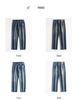 2025 Autumn Men's Blue Straight-Leg Loose Jeans, Fleece-Lined, Plus Size, American Retro Style, Thickened for Warmth.