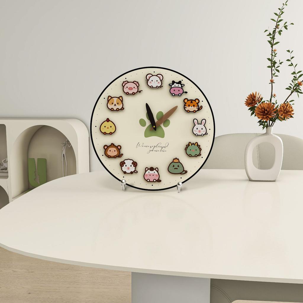 Creative Zodiac Decoration Desktop Clock Ornaments Clock Display Living Room Table Display Table TV Counter Clock Table Type
