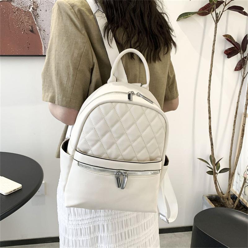 Diamond-shaped Double-shoulder Bag - New Women's Model, Simple and Versatile, Large Capacity, High-quality and Trendy Embroidery Backpack