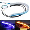 2pcs 60cm Car DRL Flexible Waterproof Headlight LED Strip Universal Auto Headlights RGB Turn Signal Yellow Brake Flow Lights