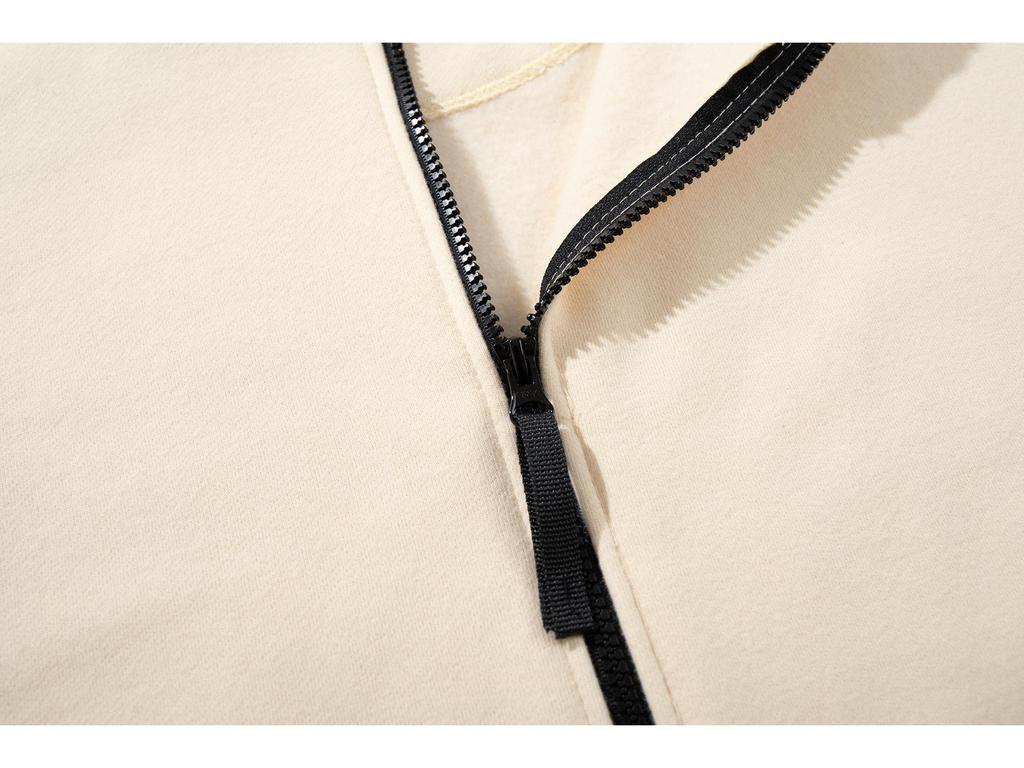 Sitong Island Thick Fleece Stand Collar Zipper Hoodie for Men