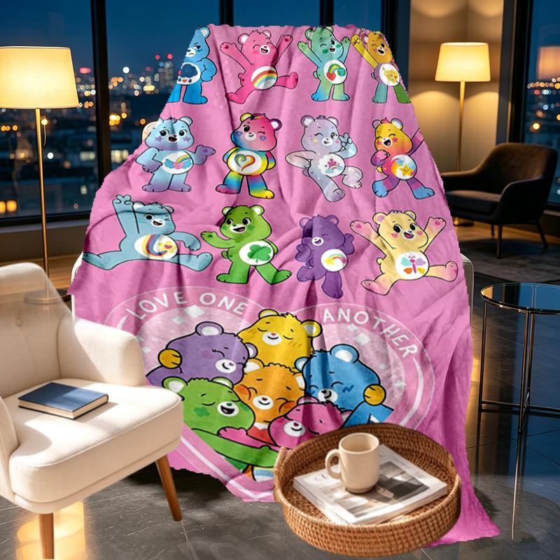 Care Bears Print Blanket - Soft & Comfortable, for Bedroom, Travel, Sofa, Home Decoration - Birthday Christmas Gift for Friend