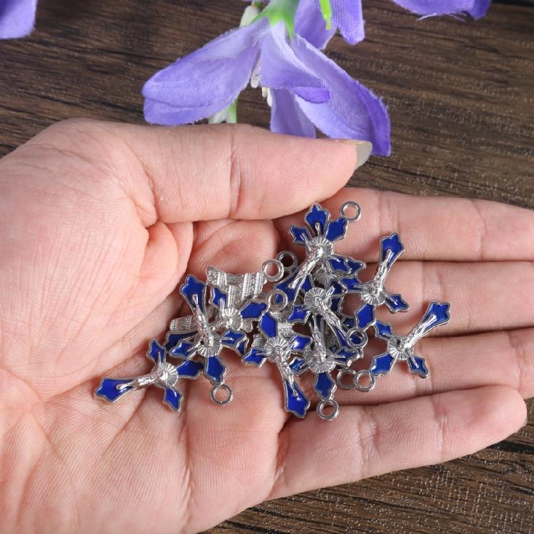 20Pieces Necklace Making Pendant For DIY Handmade Jewelry Tiny Crucifix Pendant