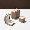 Oirlv Golden Jewelry Ring Box Leather Earring Necklace Pendant Gifts Display Box For Proposal Engagement Wedding Packaging Box