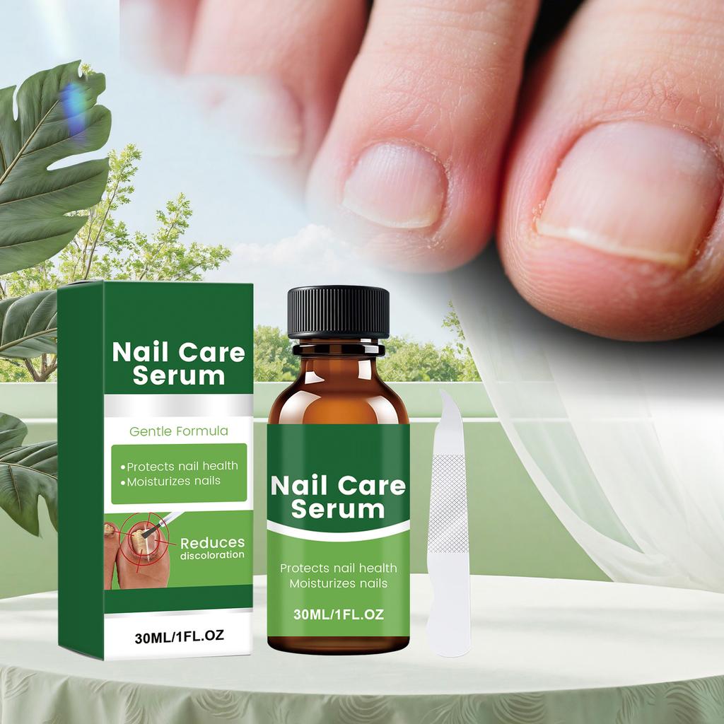 Nail Care Serum 30ML Gentle Formula Protects Nail Health Moisturizes Nails Reduces Discoloration Nail Treatment Liquid for Healthy Nails