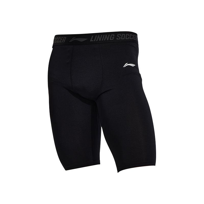 Li-Ning Comfortable Tight High Elastic Compression Letter Print High Waist Five Point Sports Shorts Men shorts YZMB-YUSV003 S
