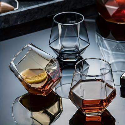 6pcs Geometric Glass Cups Heat Resistant Whisky Glasses Drinking Glasses For Juice Milk Tea And More Summer Winter Drinkware