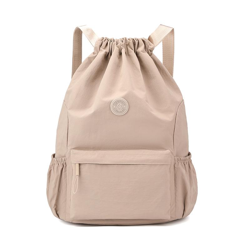Drawstring Backpack with Frt Zipper Pocket Lightweight Casual Bag Unisex Gym Travel School Backpack