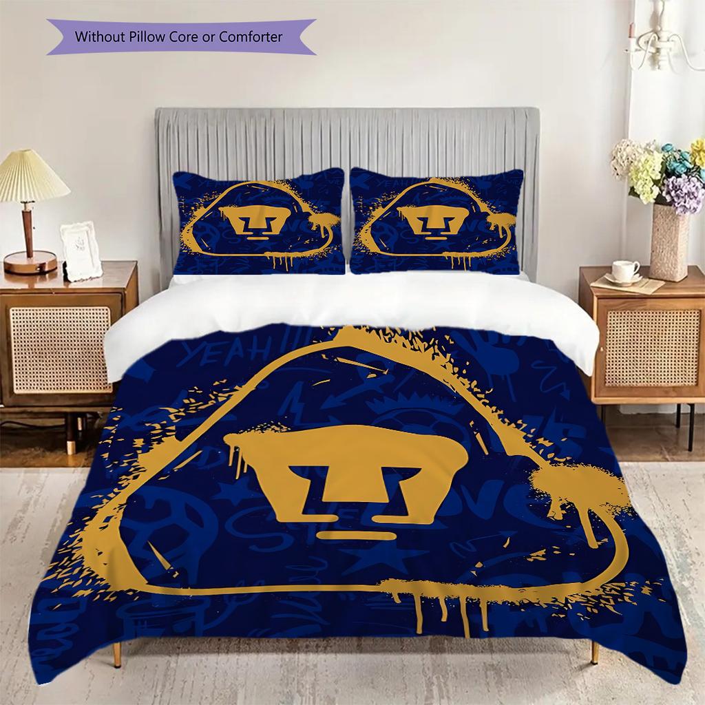 Pumas UNAM Pattern Bedding Quilt Set Quilt Cover Pillowcase Home Decoration Birthday Gift (1 * duvet cover + 2 * pillowcase, without core)