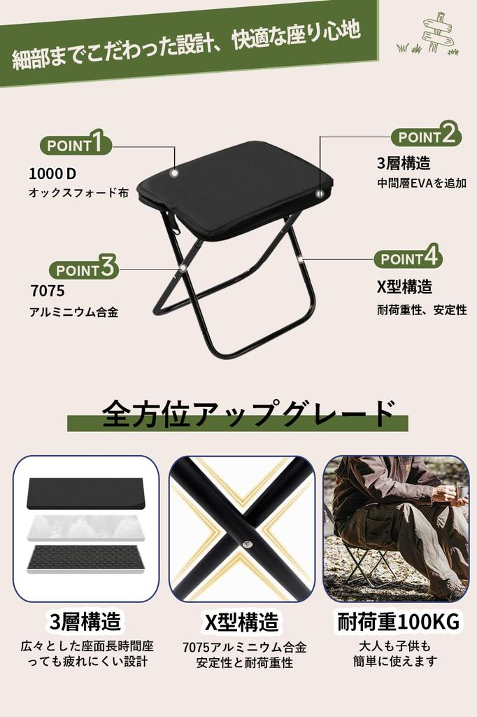 EYIDOULT New Folding Lightweight and Aluminum with Shoulder Easy to Integrated Storage Portable Chair for and Includes Japanese Instructions [2025