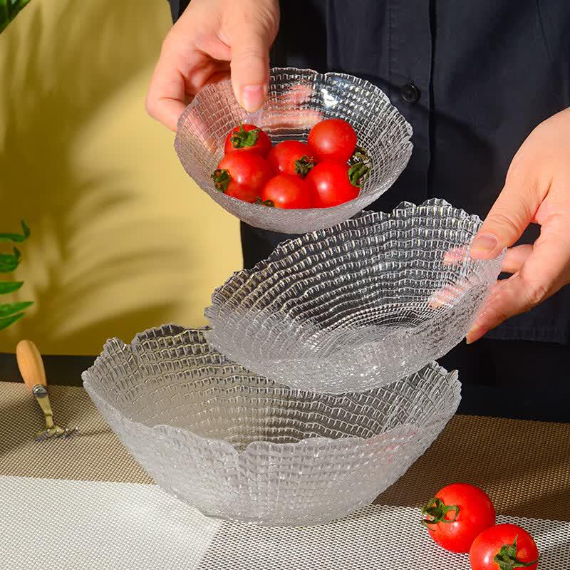 ZISIZ Diamond Texture Glass Serving Bowl