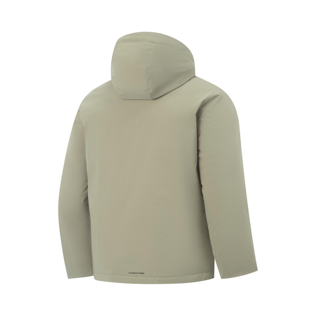 Li Ning Windproof And Water-Resistant Hooded Logo Down Jacket Men Outerwear AYMV415-6