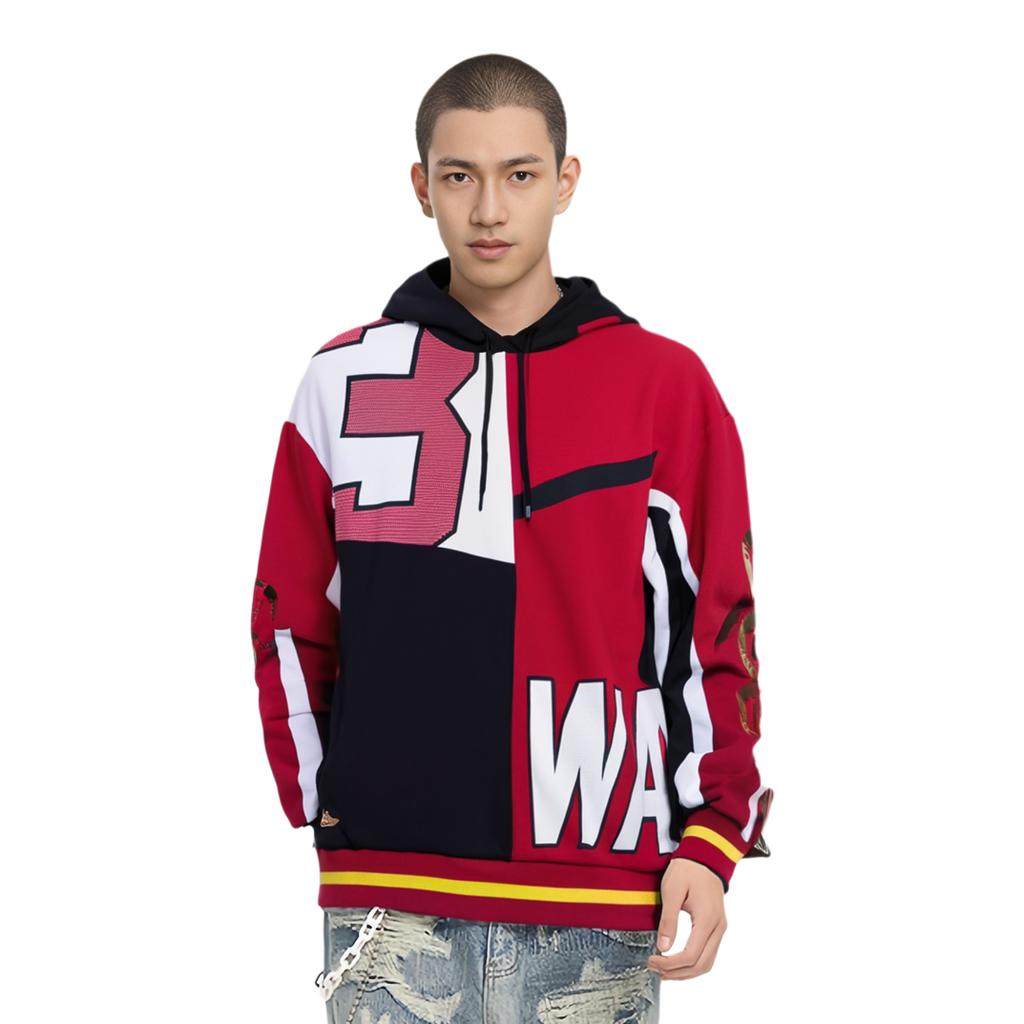 Li Ning Way Of Wade 8 Retirement Night Color Block Hoodie Men hoodies Bulls-Red AWDPD67-1