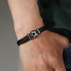 Men's Stainless Steel Luminous Football Team Leather Bracelet - Commemorative Gift