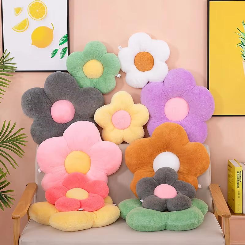 35cm Stuffed Five Petal Flower Cushion Girly Room Decor Sunflower Pillow Bay Window Pink Flower Sit Bedroom Seat Pillow