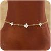 S925 Silver Plated Four Leaf Clover Zircon Anklet for Women Fashion Simple Adjustable Ankle Chain Summer Vacation Jewelry Gift
