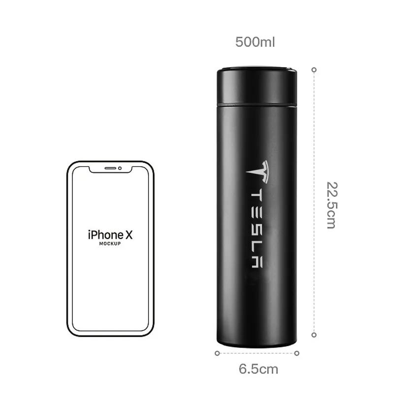 Car 500ml Intelligent Temperature Display Insulating Cup For Tesla Model 3 Model Y Model S Model X Auto Interior Accessories