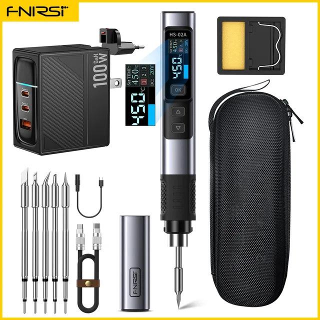 FNIRSI HS-02 100W Smart Electric Soldering Iron: Portable Constant Temperature Soldering Station for Household Repair and Welding