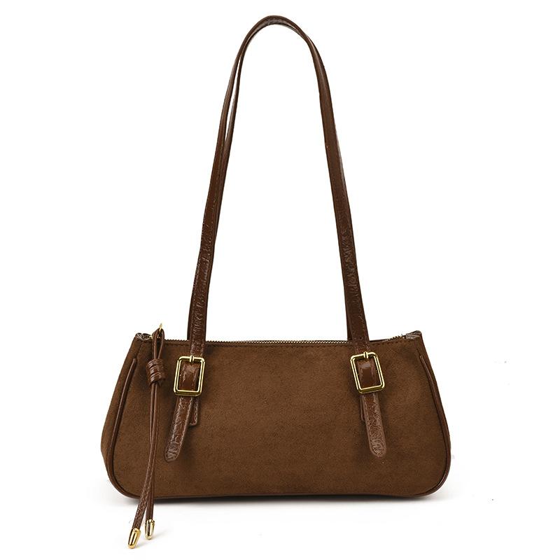 

2025 new autumn and winter fashion shoulder armpit bag retro foreign style bag high-end sense work commuter handbag коричневый