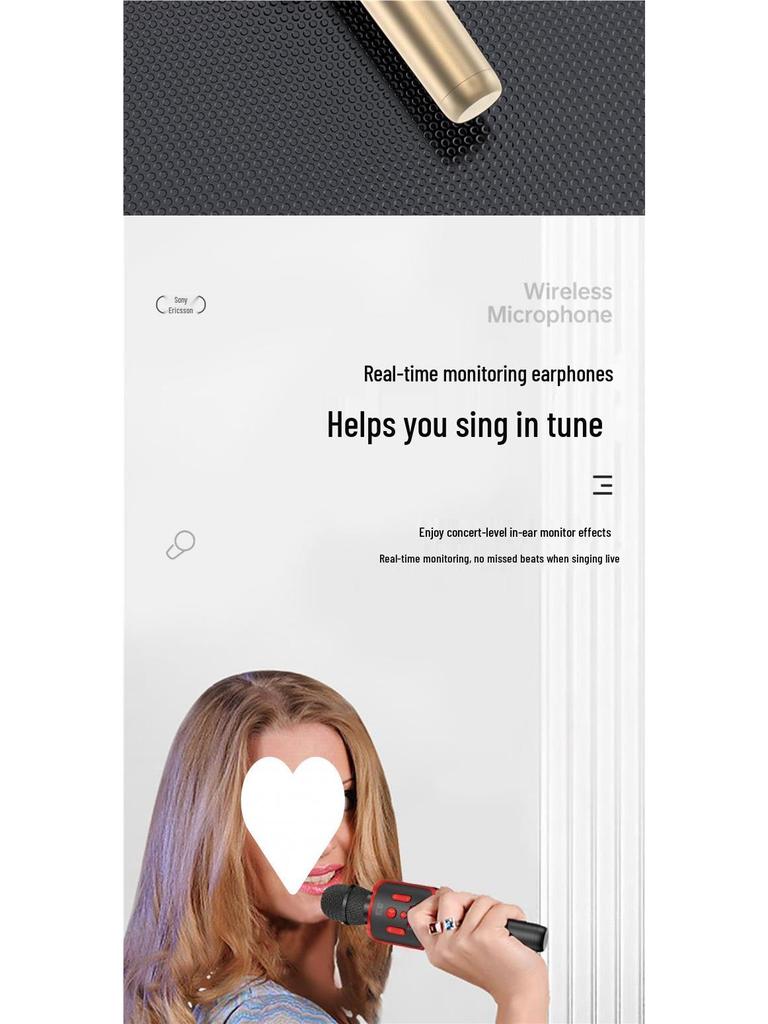 Wireless Bluetooth Microphone & Speaker for Mobile - Sing K Songs At Home for Kids & Adults