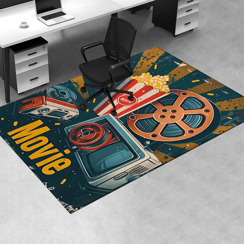Office Carpet: Vintage Movie Theater Decor Perfect for Sofa Protection Under Chairs