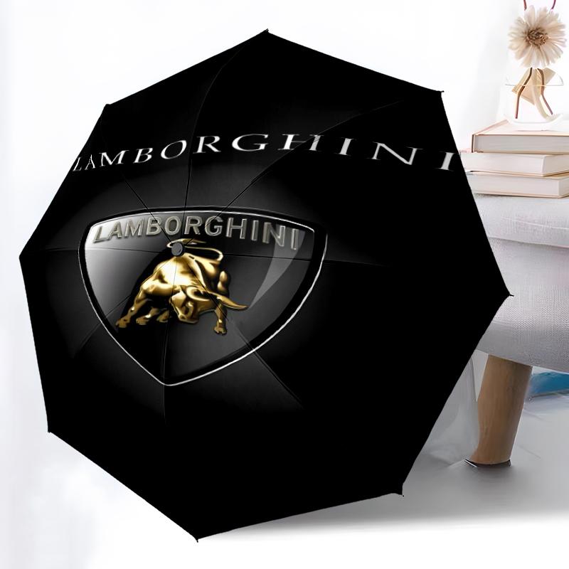 Printed L-Lamborghini logo Folding Umbrella,Outdoor,Leisure,And Travel Umbrella,Durable Umbrella Fabric,Birthday And Holiday Gift