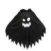 Luminous Ghost Face Halloween Cape for Kids - Glowing Black & White Costume Shawl
