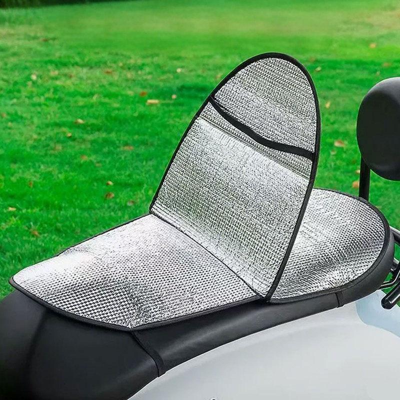 Motorcycle Summer Sun Protection Seat Foil Sunshade Pad Electric Bike Reflective Aluminum Insulation Pad Waterproof Heat Cushion