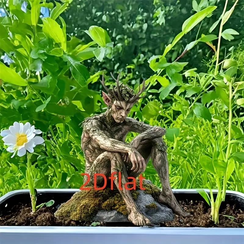 1pcs Lonely Green Elf Garden Decorative Pile, Imaginative Outdoor Sign Decoration, Suitable for Outdoor Lawn and Terrace