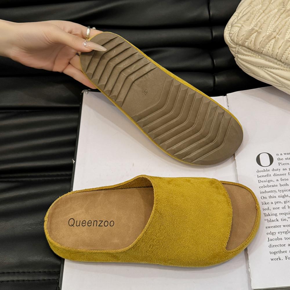 Summer Cork Sandals Women Fashion Clogs Thick-soled Slippers Women Suede Beach Sandals With Arch Support Women Clogs Sandals