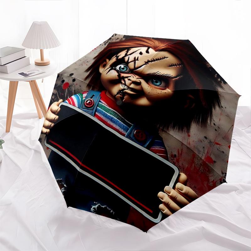 

1pc Chucky s Creepy Corner Automatic Open/CloseUmbrella, Portable Compact Umbrella for Men & Women I017