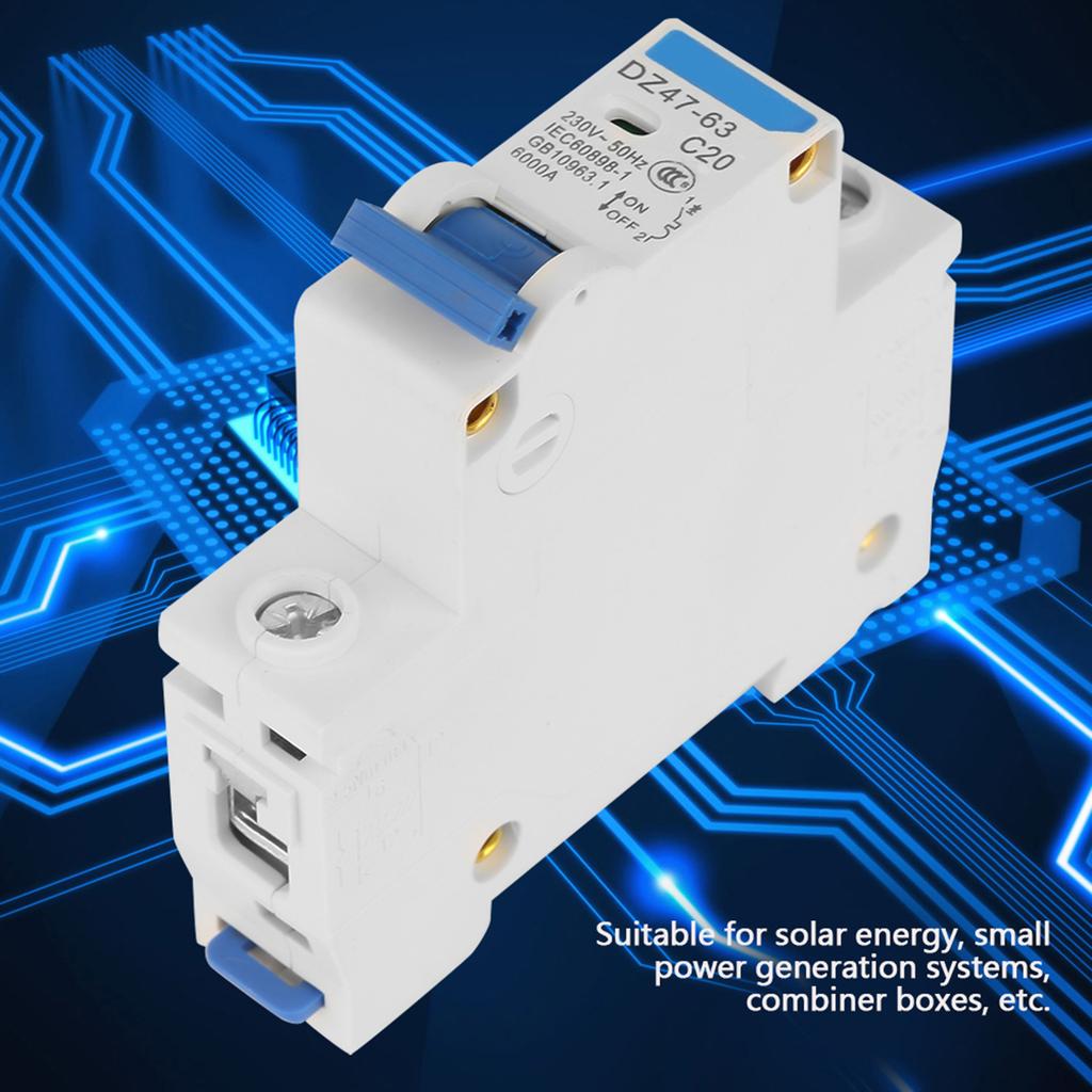 1P Miniature Circuit Breaker For Small Power Generation System DZ4763 230V 20A