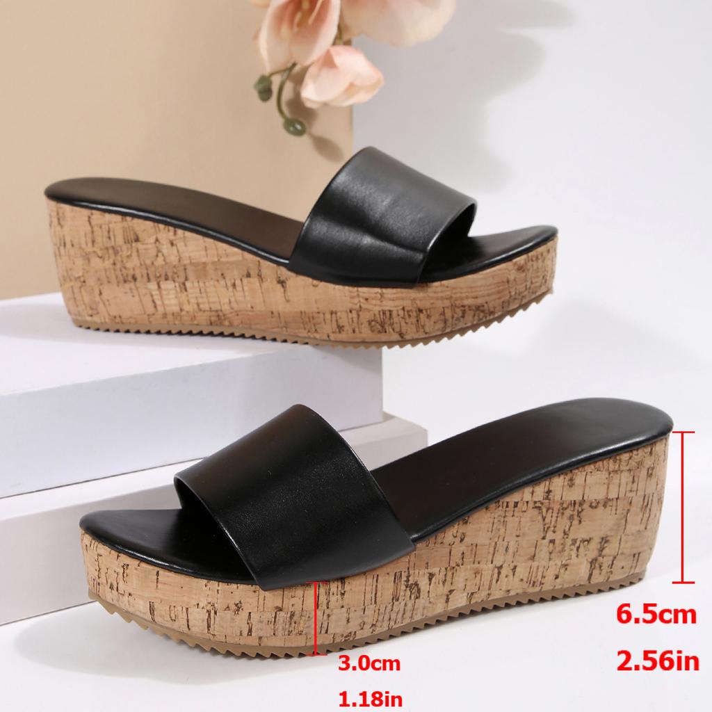 Fashion Wedges Slippers Summer Shoes for Women Leather Open Toe Beach Shoes Platform Slippers Women Flats Sandalias De Mujer Verano 2025
