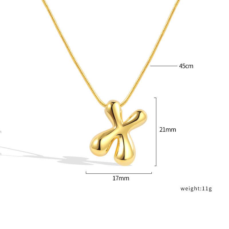 VENTFILLE 925 Sterling Silver 26 Letters Necklace For Women Gift Smooth Cute Balloon Jewelry Accessories Dropshipping Wholesale