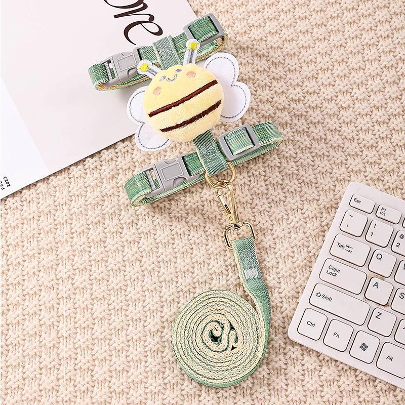 Adjustable Bunny Cat Dog Harness and Leash Set Walking Pet Harnesses for Small Animals Cats Rabbit Mascotas Accessories Supplies