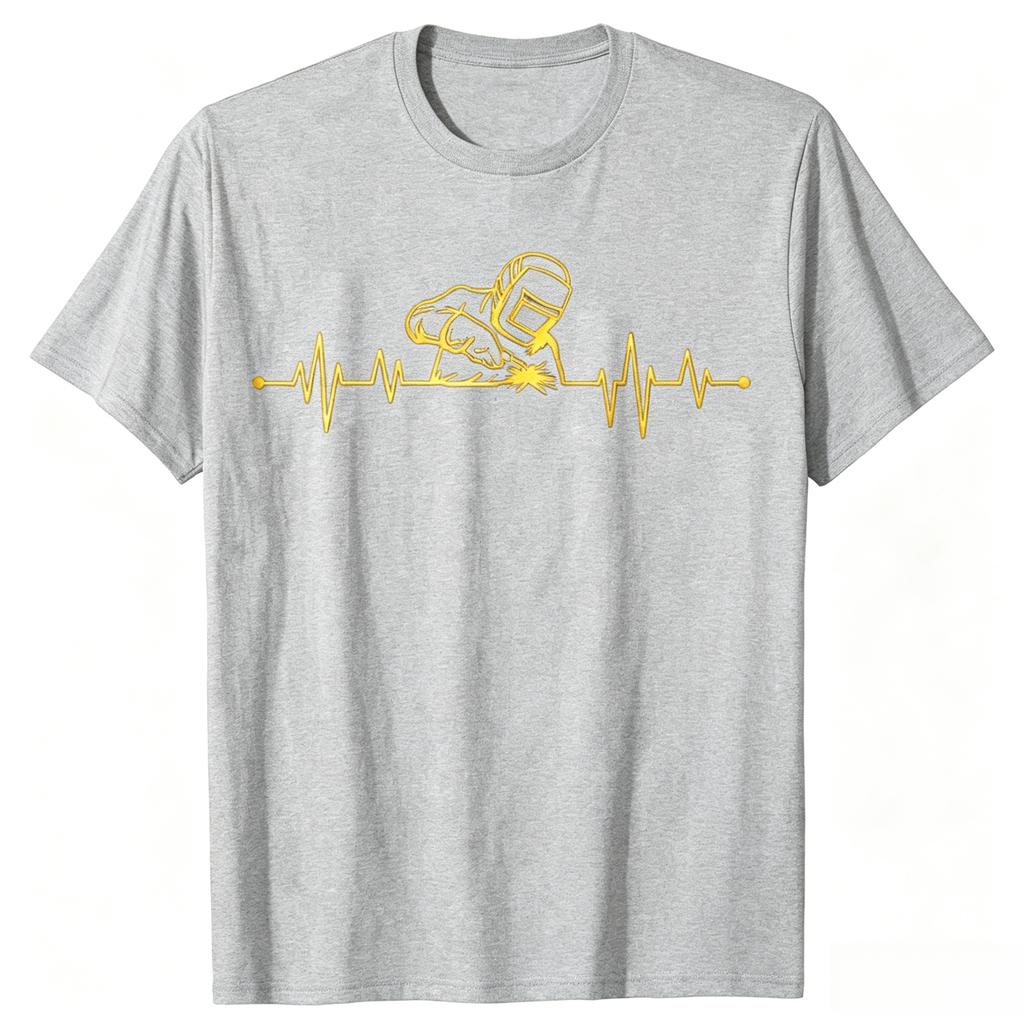Funny Welding Heartbeat Welder Metal Graphic TShirts Unisex Unisexs Fashion Casual Tshirt Cotton Loose Oversized T Shirt