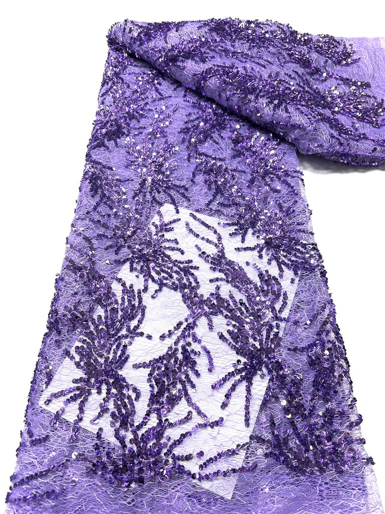 Wholesale African Sequins Lace Fabrics 2026 Nigerian French Sequins Net Lace Fabric For Women Dress Wedding High Quality 5Yards