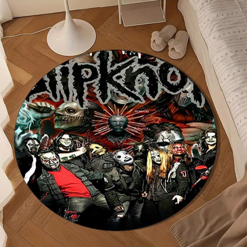Rock music Slipk-not  Round Rug for Livingroom,Bedroom, Palyroom, Chair Rug, Area rug, Circle Carpet, Large Size Fan Christmas gift