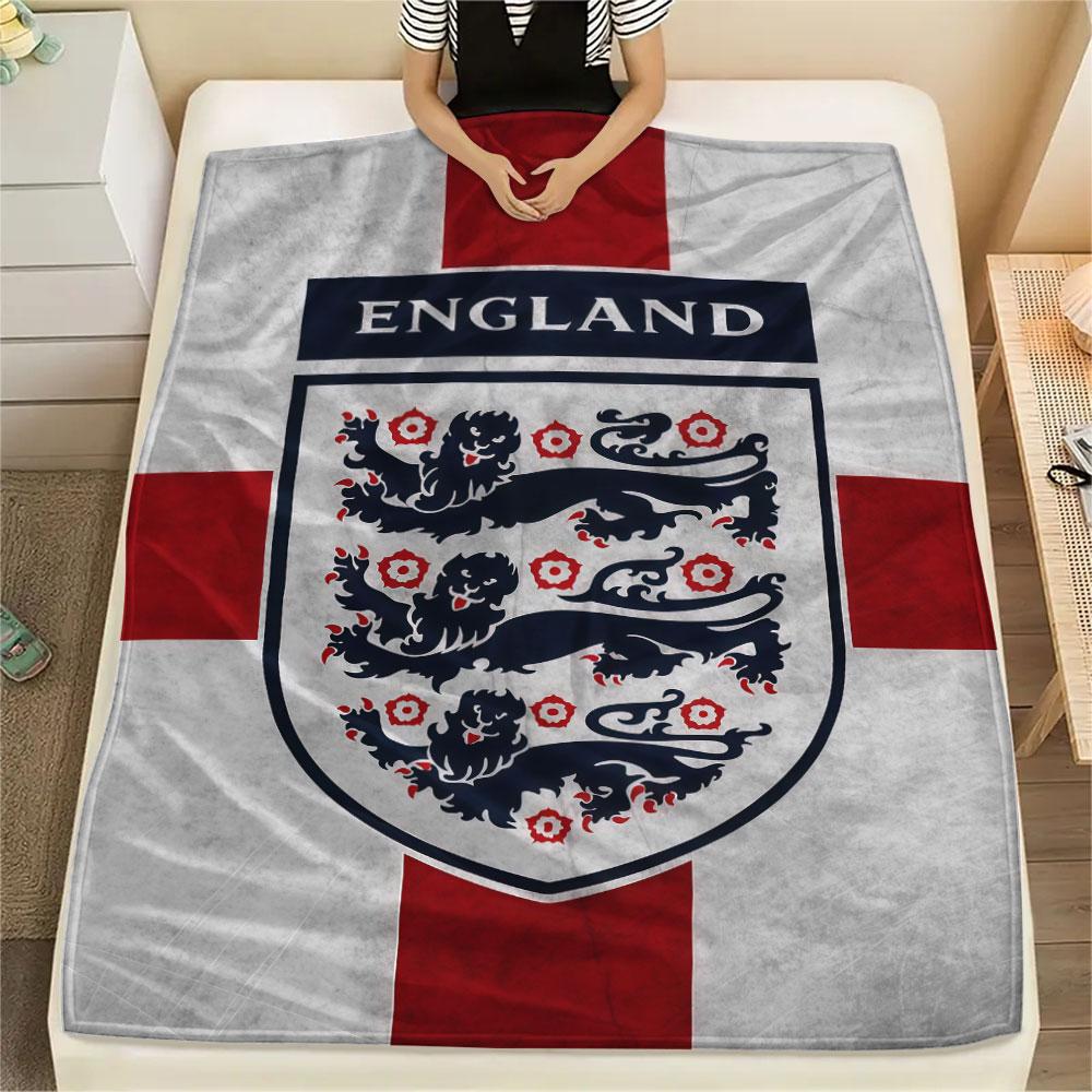 England national football logo Printed Flannel Blanket, soft throw for bedroom sofa, washable,soccer fan merchandise, great gift.