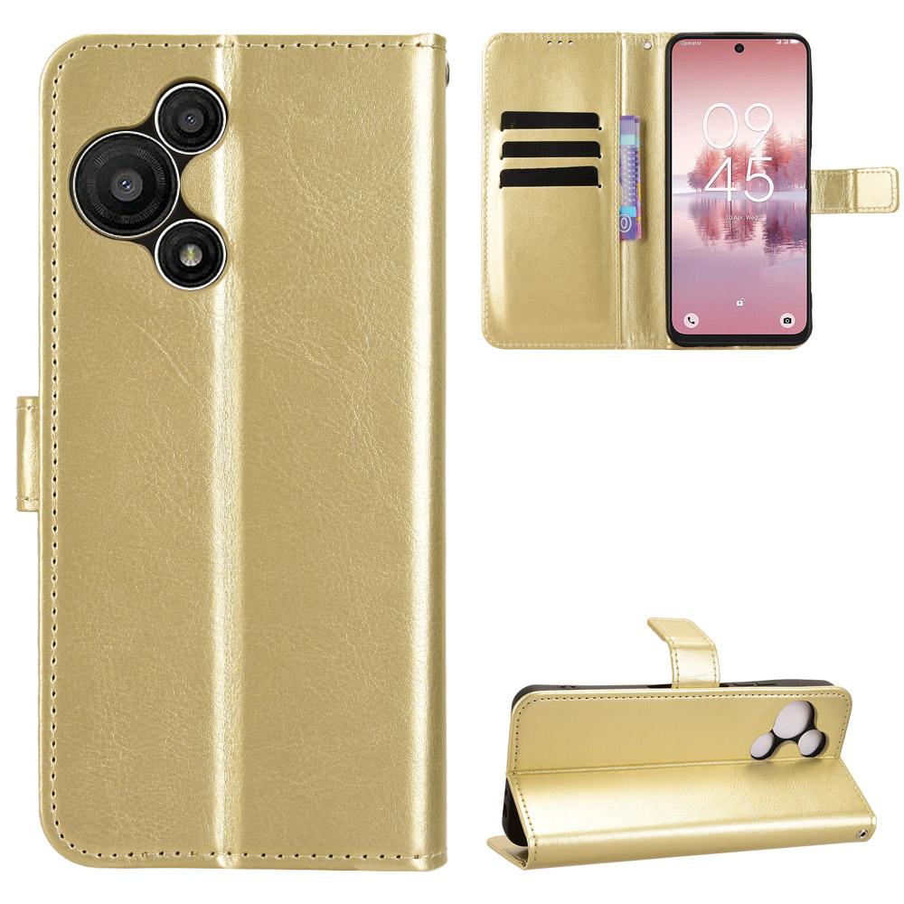 

Чехол-книжка для TCL 60 SE NxtPaper из ПУ кожи, защита всего корпуса с [блокировкой RFID], противоударный, прочный, ретро чехол для телефона for TCL 60 SE NxtPaper золотой